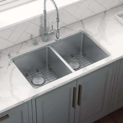 Ruvati Modena 28" Undermount Stainless Steel Kitchen Sink, 50/50 Double Bowl, 16 Gauge, RVM5077