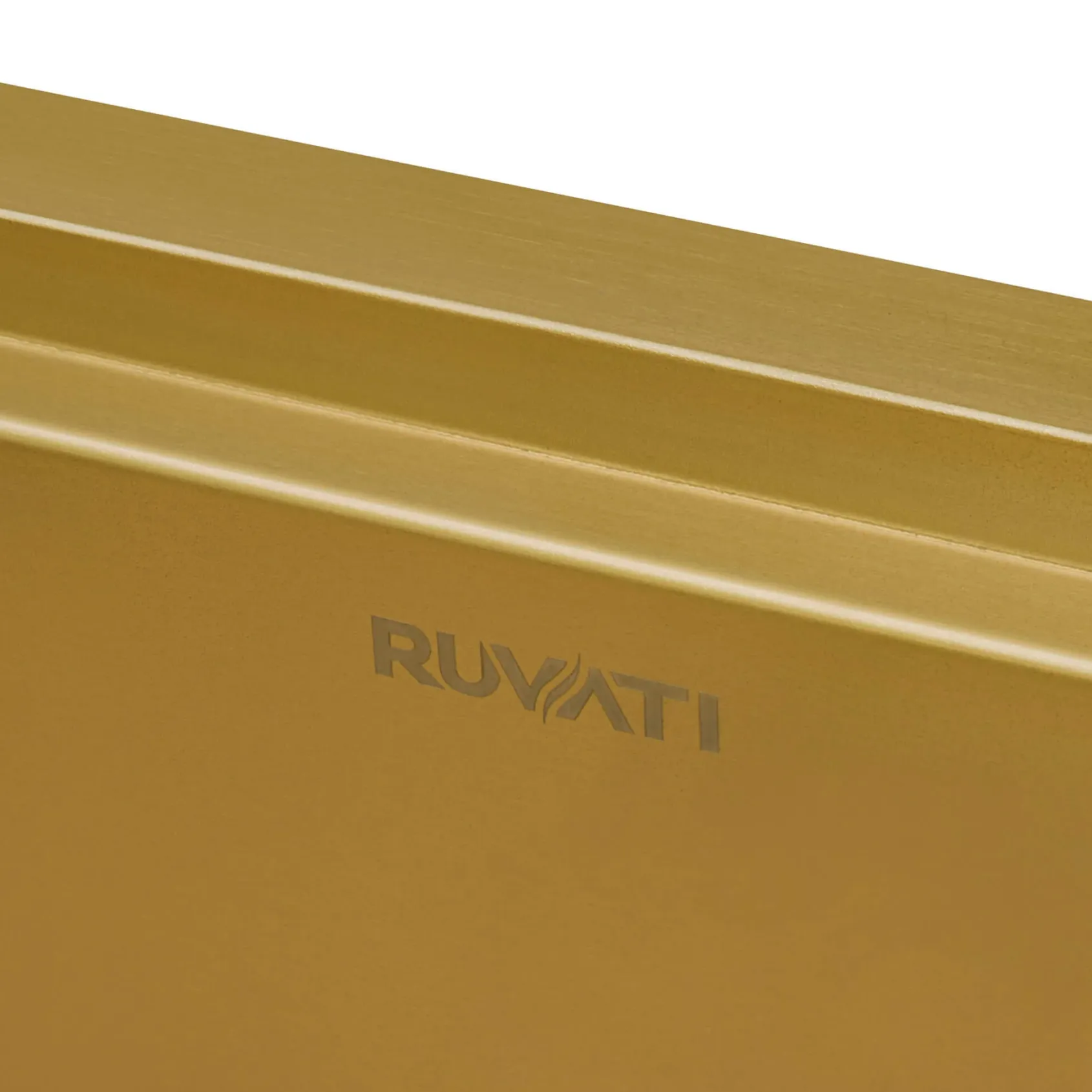 Ruvati Monaco 30" Stainless Steel Workstation Apron-front Farmhouse Sink, Matte Gold Brass Tone, 16 Gauge, RVH9106GG