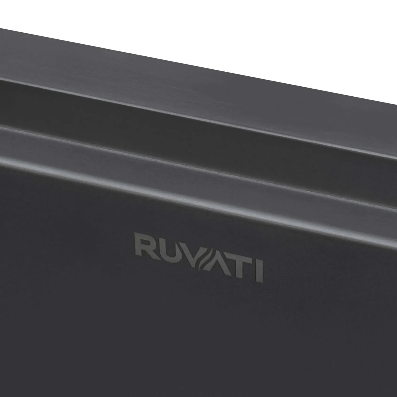 Ruvati Monaco 30" Stainless Steel Workstation Apron-front Farmhouse Sink, Gunmetal Matte Black, 16 Gauge, RVH9106BL