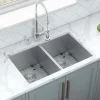 Ruvati Nesta 30" Undermount Stainless Steel Kitchen Sink, 50/50 Double Bowl, 16 Gauge, Zero Radius, RVH7350