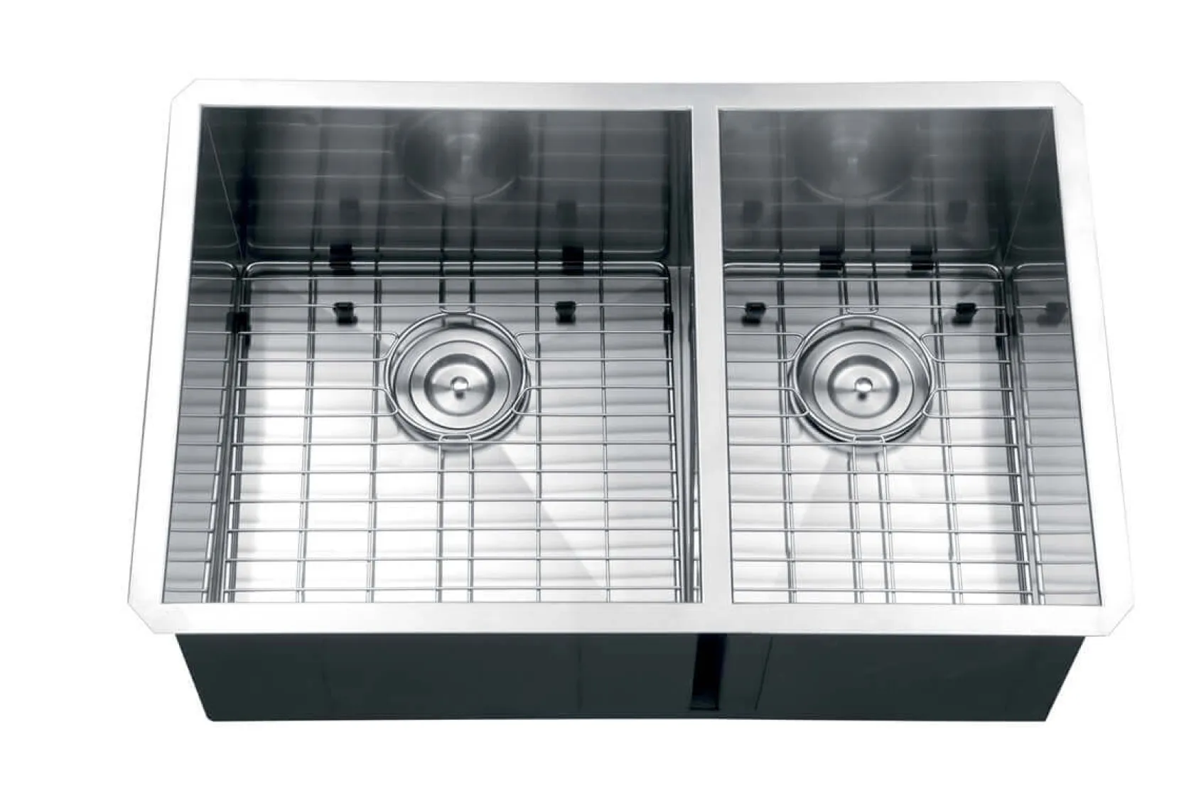 Ruvati Nesta 32" Undermount Stainless Steel Kitchen Sink, 60/40 Double Bowl, 16 Gauge, Zero Radius, RVH7515