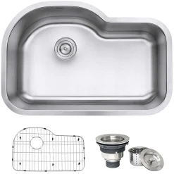 Ruvati Parmi 32" Undermount Stainless Steel Kitchen Sink, 16 Gauge, RVM4700