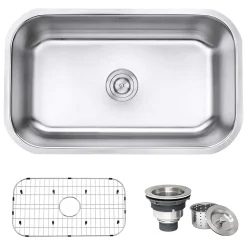 Ruvati Parmi 30" Undermount Stainless Steel Kitchen Sink, 16 Gauge, RVM4250