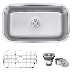 Ruvati Parmi 32" Undermount Stainless Steel Kitchen Sink, 16 Gauge, RVM4200