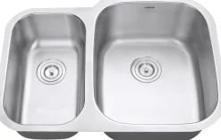Ruvati Parmi 29" Undermount Stainless Steel Kitchen Sink, 40/60 Double Bowl, 16 Gauge, RVM4505