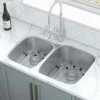 Ruvati Parmi 32" Undermount Stainless Steel Kitchen Sink, 40/60 Double Bowl, 16 Gauge, RVM4315