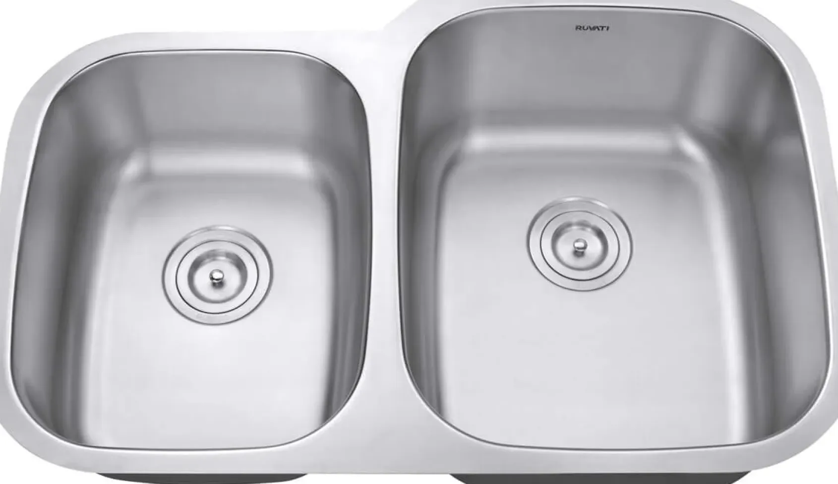 Ruvati Parmi 32" Undermount Stainless Steel Kitchen Sink, 40/60 Double Bowl, 16 Gauge, RVM4315