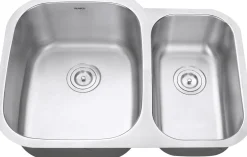 Ruvati Parmi 29" Undermount Stainless Steel Kitchen Sink, 60/40 Double Bowl, 16 Gauge, RVM4500