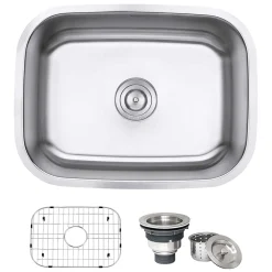 Ruvati Parmi 23" Undermount Stainless Steel Kitchen Sink, 16 Gauge, RVM4132
