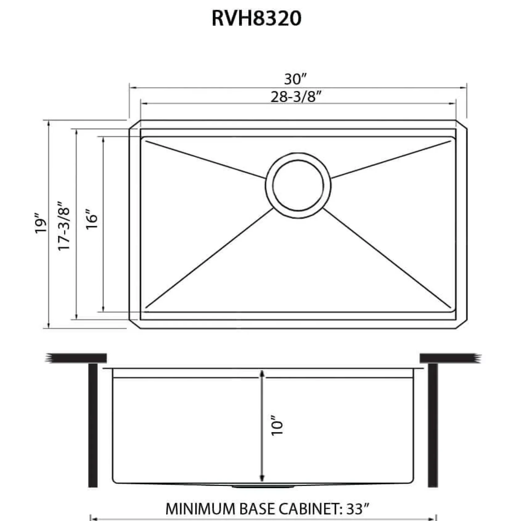 Ruvati Roma Pro 30" Undermount Stainless Steel Workstation Kitchen Sink, 16 Gauge, Rounded Corners, RVH8320