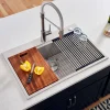 Ruvati Siena 33" Stainless Steel Workstation Kitchen Sink, 16 Gauge, Rounded Corners, RVH8003