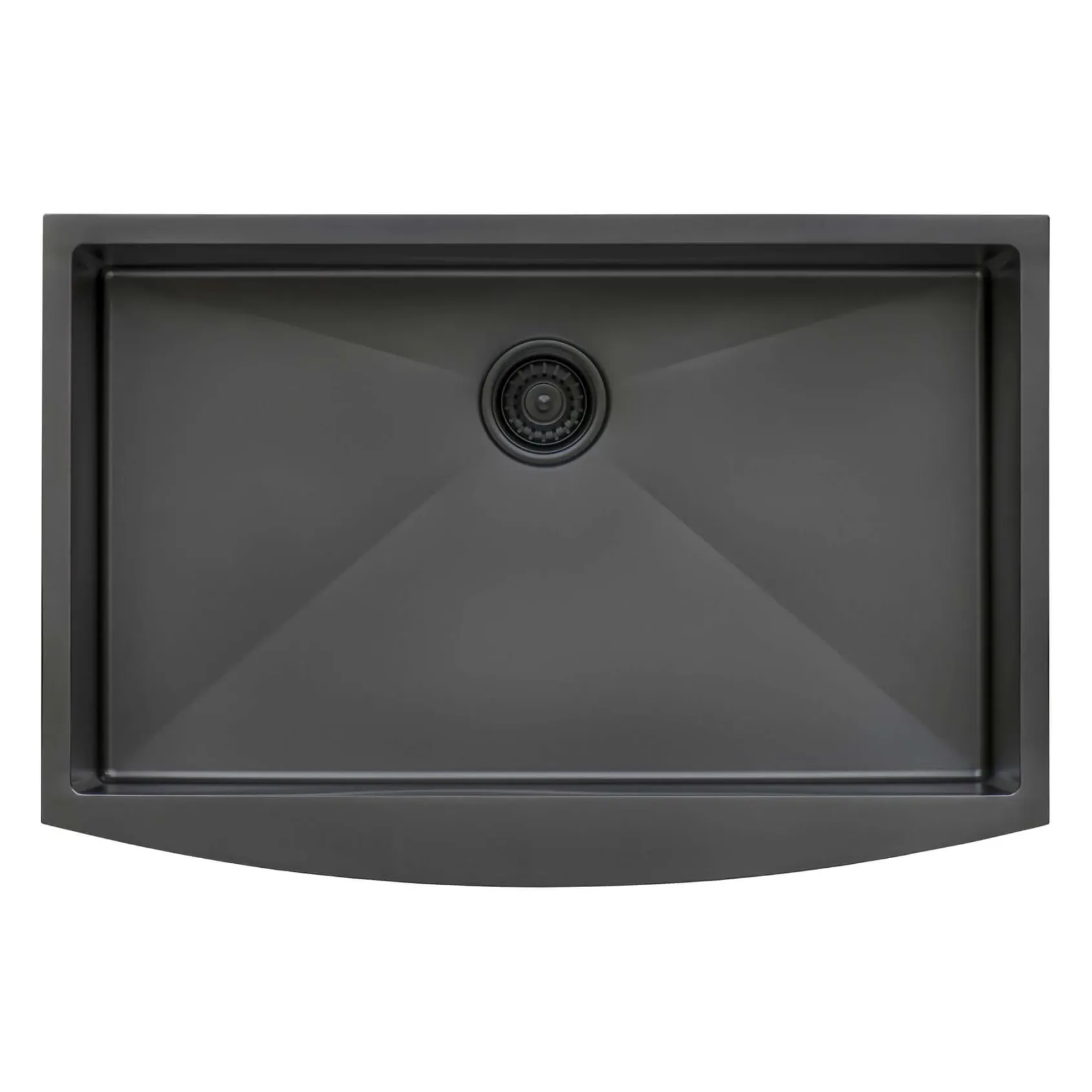 Ruvati Terraza 30" Stainless Steel Apron-front Farmhouse Sink, Gunmetal Matte Black, 16 Gauge, RVH9660BL