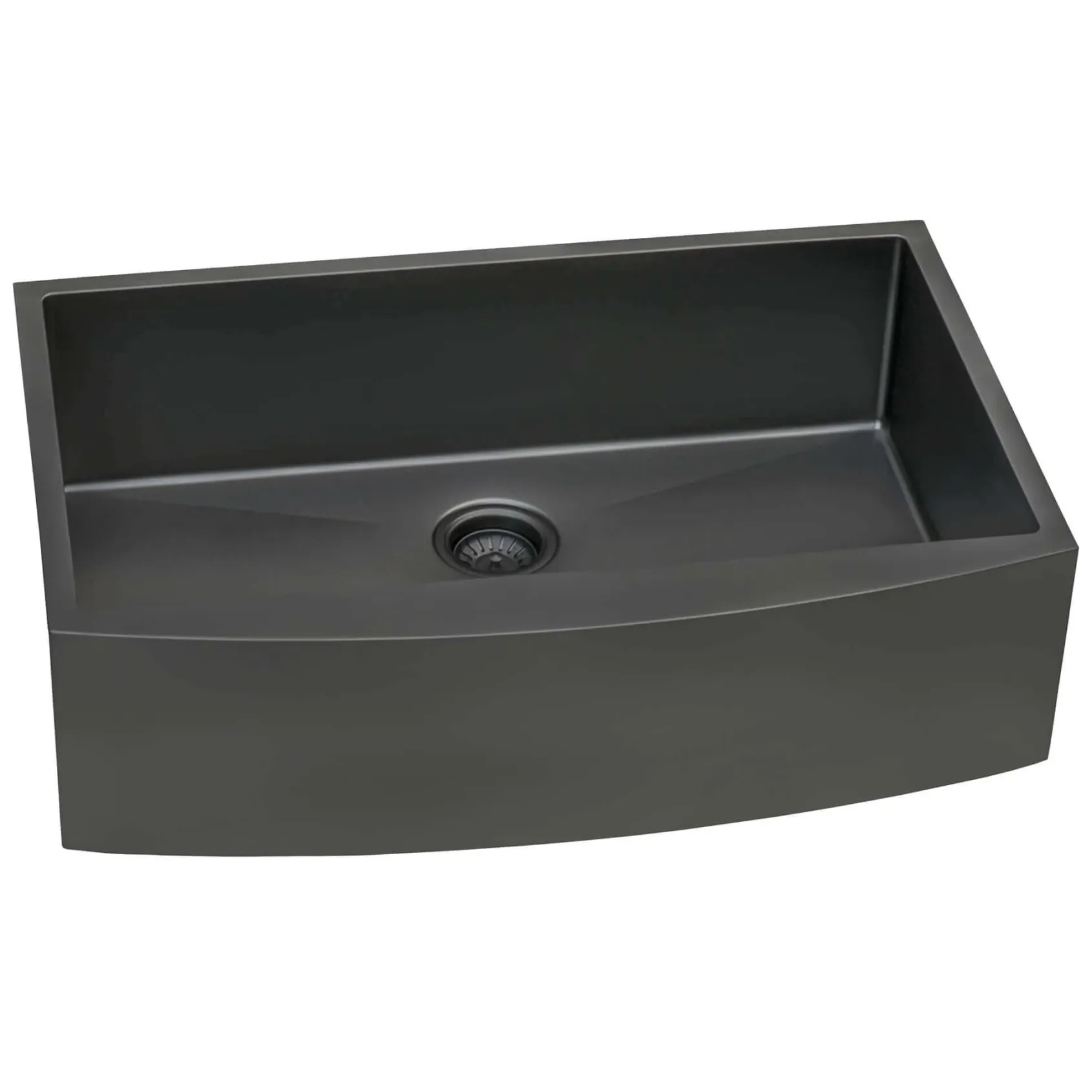 Ruvati Terraza 30" Stainless Steel Apron-front Farmhouse Sink, Gunmetal Matte Black, 16 Gauge, RVH9660BL