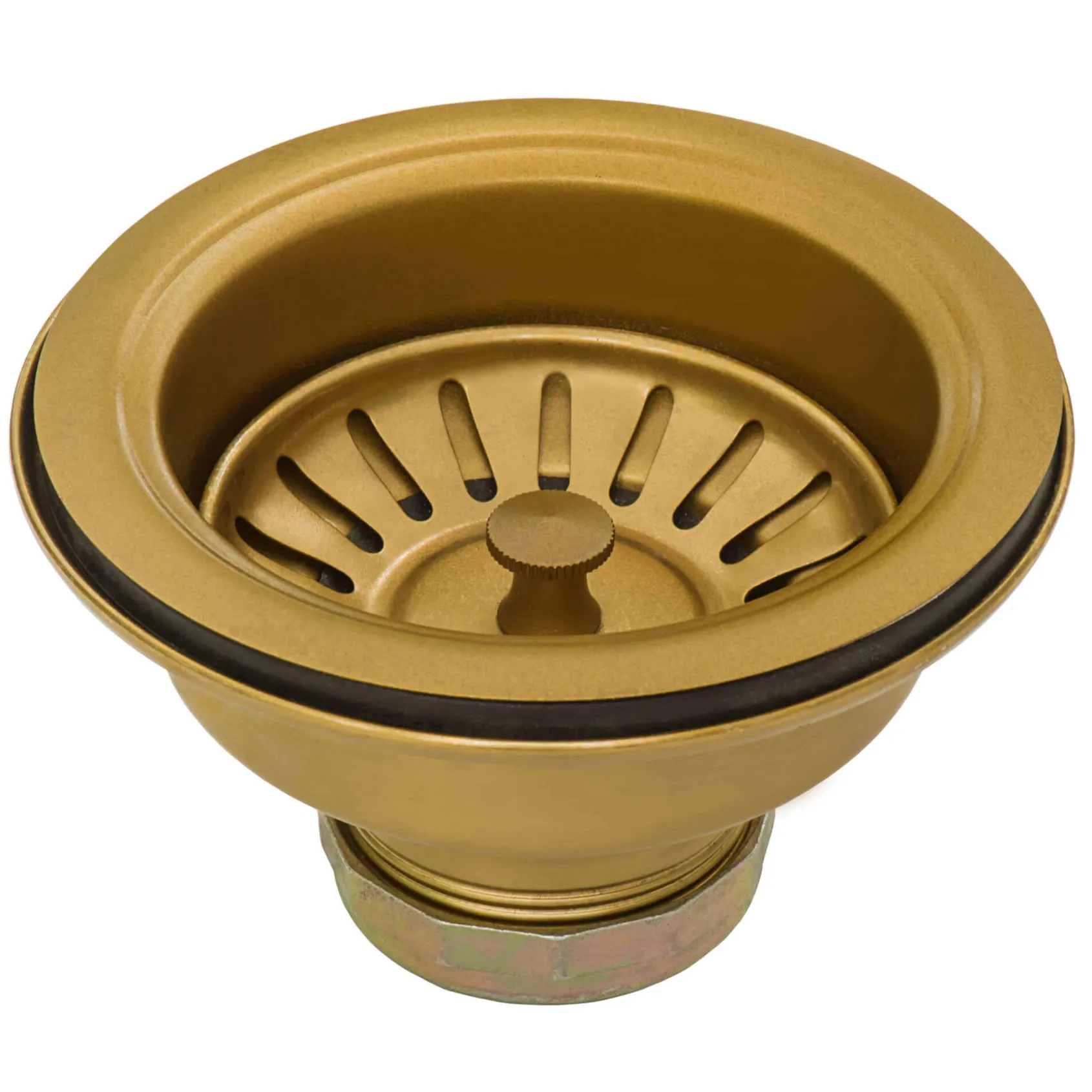 Ruvati Terraza 33" Stainless Steel Apron-front Farmhouse Sink, Brass Tone Matte Gold, 16 Gauge, RVH9733GG