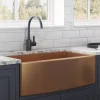 Ruvati Terraza 30" Stainless Steel Apron-front Farmhouse Sink, Copper Tone Matte Bronze, 16 Gauge, RVH9660CP