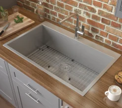 Ruvati Tirana 33" Drop-in Topmount Stainless Steel Kitchen Sink, 16 Gauge, Zero Radius, RVH8000