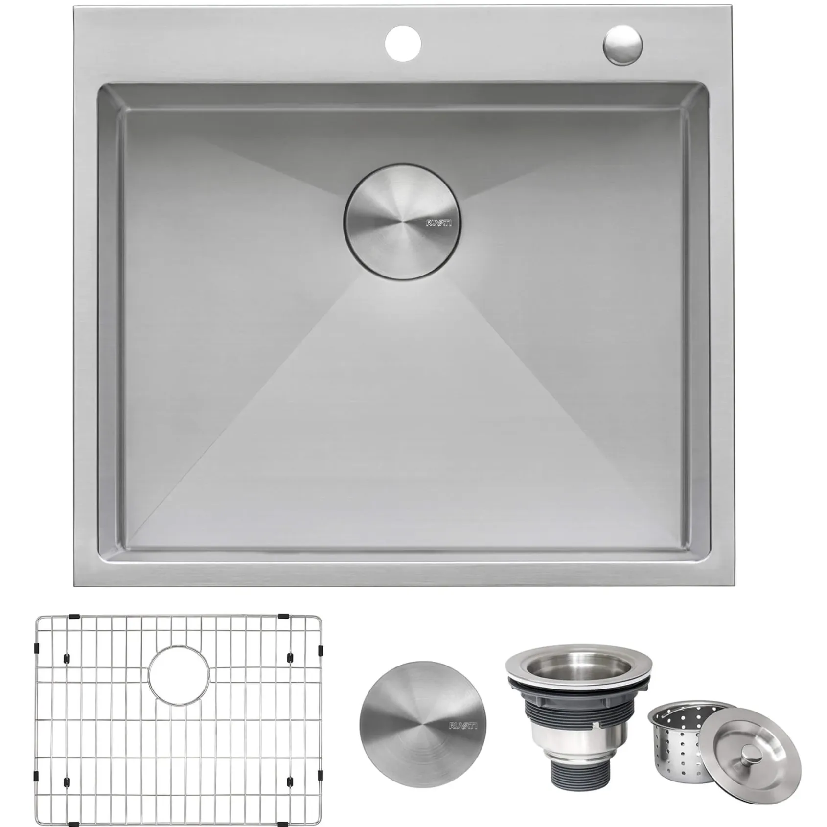 Ruvati Tirana Pro 21" Drop-in Topmount Stainless Steel Bar/Prep Sink, 16 Gauge, RVH8071