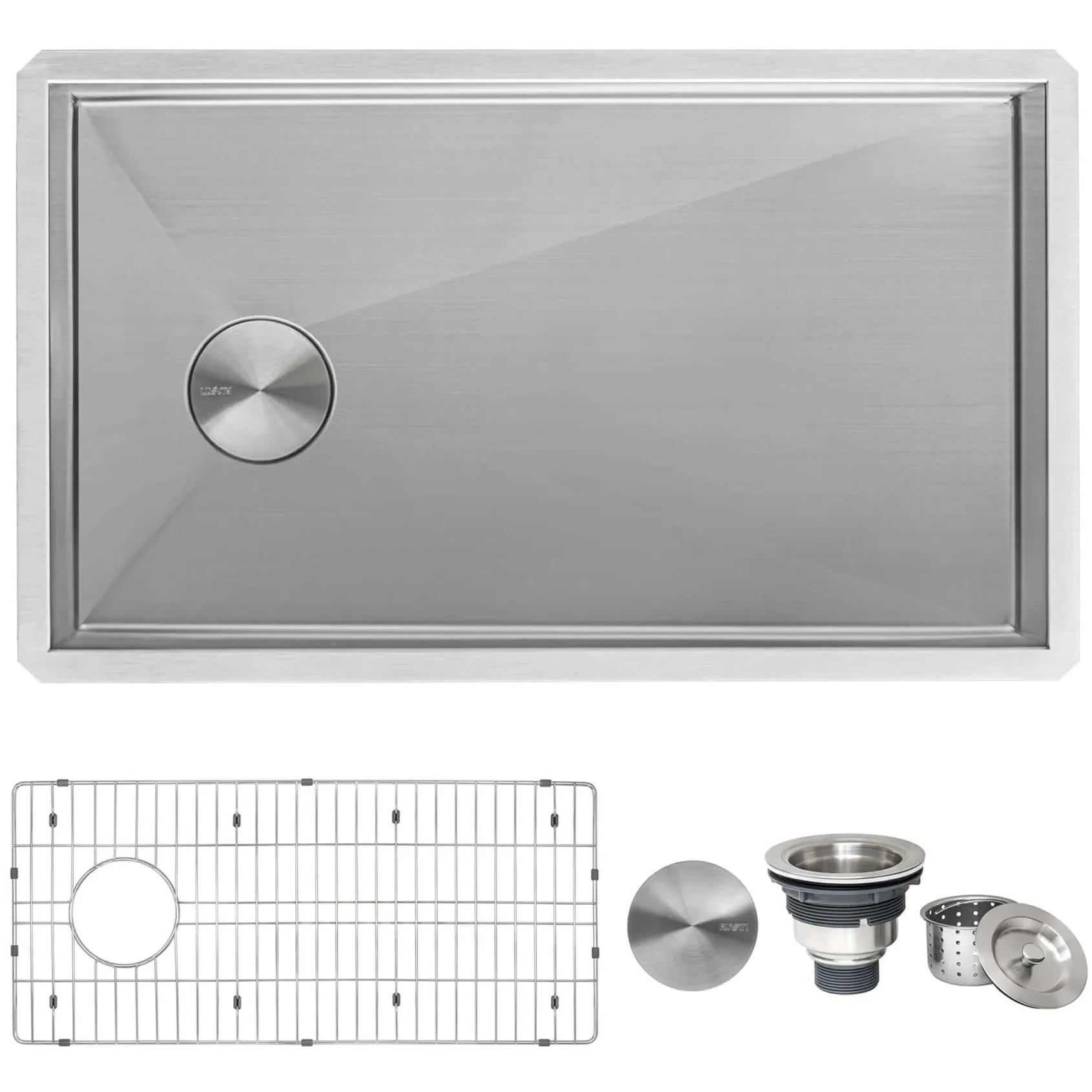 Ruvati Tribeca 30" Slope Bottom Offset Drain Undermount Stainless Steel Kitchen Sink, 16 Gauge, RVH7480