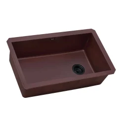 Ruvati 32 x 19 inch epiGranite Undermount Granite Composite Single Bowl Kitchen Sink, Carnelian Red, RVG2033RD