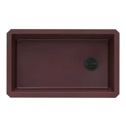 Ruvati 32 x 19 inch epiGranite Undermount Granite Composite Single Bowl Kitchen Sink, Carnelian Red, RVG2033RD