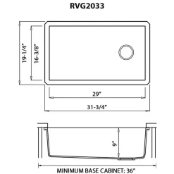 Ruvati 32 x 19 inch epiGranite Undermount Granite Composite Single Bowl Kitchen Sink, Carnelian Red, RVG2033RD