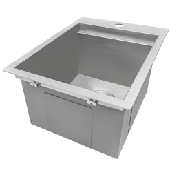Ruvati 15 x 20 inch Marine Grade T-316 Workstation Topmount RV Boat Outdoor Sink Stainless Steel, RVQ5210