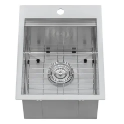 Ruvati 15 x 20 inch Marine Grade T-316 Workstation Topmount RV Boat Outdoor Sink Stainless Steel, RVQ5210