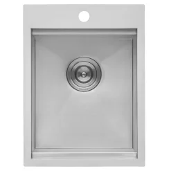 Ruvati 15 x 20 inch Marine Grade T-316 Workstation Topmount RV Boat Outdoor Sink Stainless Steel, RVQ5210