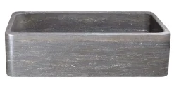36" Smoke Brown Limestone Farmhouse Kitchen Sink, Single Bowl, Reversible, KF362010SB-NLP-BLN