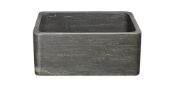 24" Smoke Brown Limestone Farmhouse Kitchen Sink, Reversible, KF242010-BLN