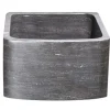 17" Smoke Brown Limestone Farmhouse Kitchen Sink, Curved Front, Reversible, KFCF171810-BLN