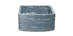 17" Soapstone Farmhouse Sink, Curved Reversible Apron Front, Charcoal Marquina, KFCF171810-CMS