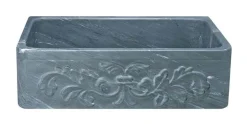 33" Soapstone Farmhouse Sink, Design Apron Front, Charcoal Marquina, KF332010SB-F2-CMS