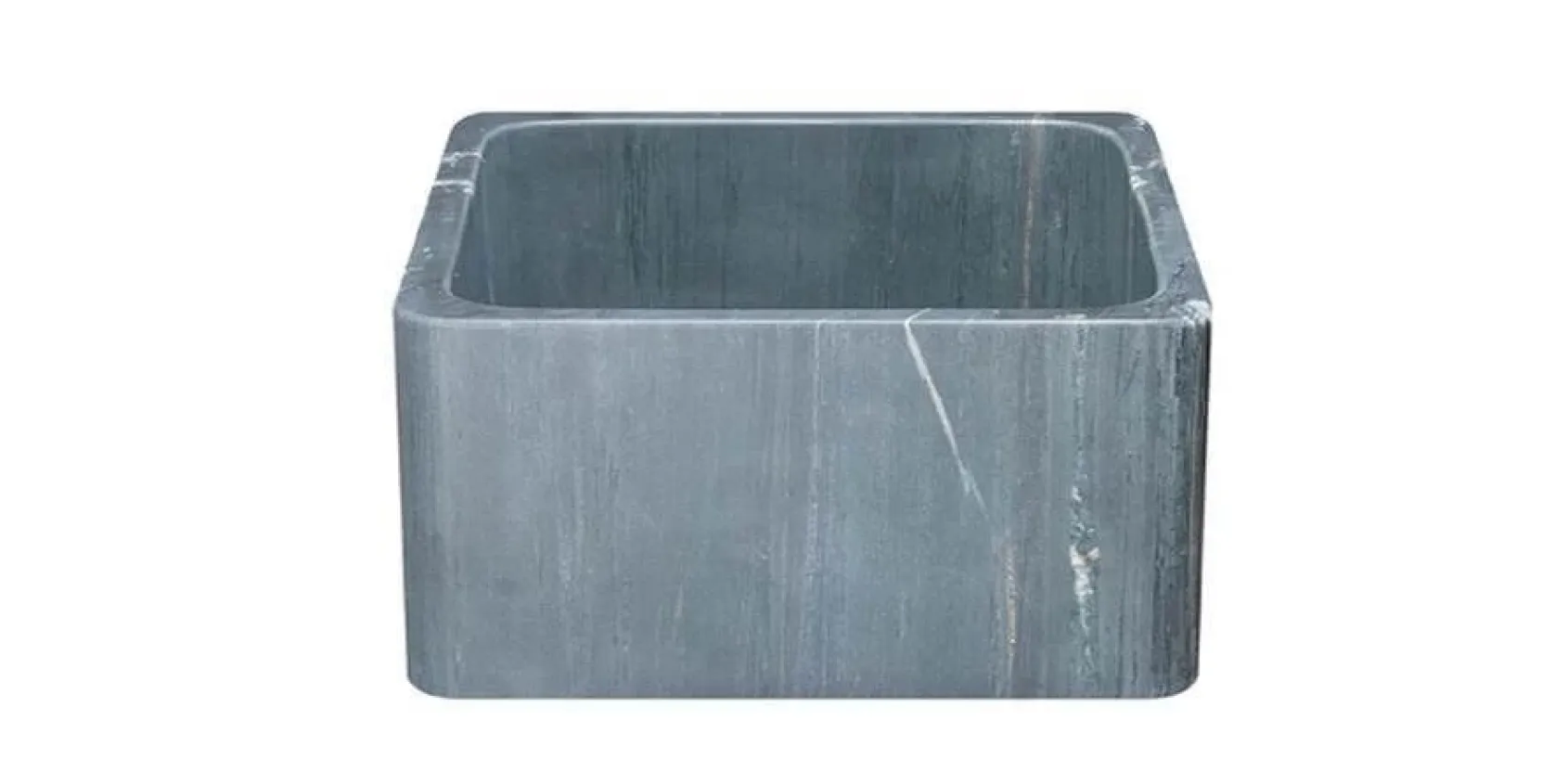17" Soapstone Farmhouse Sink, Smooth Reversible Apron Front, Charcoal Marquina, KF171710-CMS
