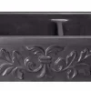36" Stone 60/40 Double Bowl Farmhouse Kitchen Sink, Design Apron Front, Black Lava, Black, KF362010DB-F2-6040-BL