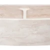 36" Stone 50/50 Double Bowl Farmhouse Kitchen Sink, Curved Reversible Apron Front, Roma Travertine, Beige, KFCF362210DB-NLP-5050-RT