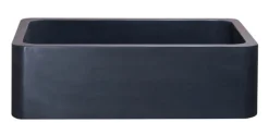 36" Stone Farmhouse Kitchen Sink, Smooth Reversible Apron Front, Black Lava, Black, KF362010SB-NLP-BL