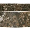 30" Stone Farmhouse Kitchen Sink, Curved Reversible Apron Front, Emperador Dark Marble, Brown, KFCF302210SB-NLP-EPD