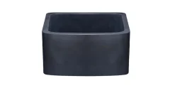 17" Stone Farmhouse Kitchen Sink, Curved Apron Front, Black Lava, Black, KFCF171810-BL