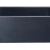24" Stone Farmhouse Kitchen Sink, Smooth Reversible Apron Front, Black Lava, Black, KF242010-BL