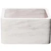 17" Stone Farmhouse Kitchen Sink, Smooth Reversible Apron Front, Crema Lyon Limestone, Beige, KF171710-CL