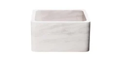 17" Stone Farmhouse Kitchen Sink, Smooth Reversible Apron Front, Crema Lyon Limestone, Beige, KF171710-CL