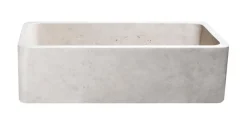 36" Stone Farmhouse Kitchen Sink, Smooth Reversible Apron Front, Cantera Beige Marble, KF362010SB-NLP-CB