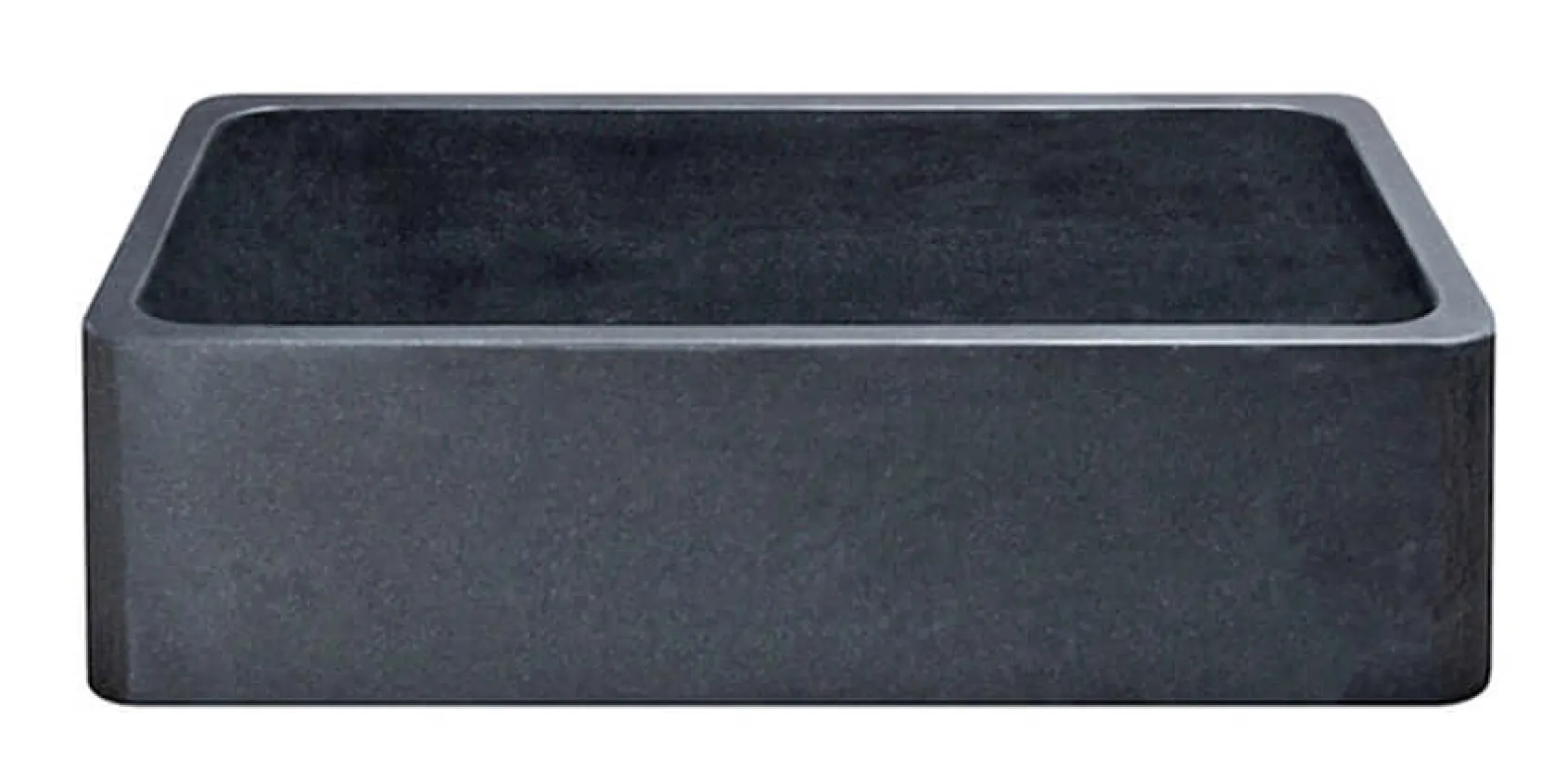 36" Stone Farmhouse Kitchen Sink, Smooth Reversible Apron Front, Black Granite, Black, KF362010SB-NLP-BK