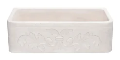 33" Stone Farmhouse Kitchen Sink, Design Apron Front, Crema Lyon Limestone, Beige, KF332010SB-F2-CL