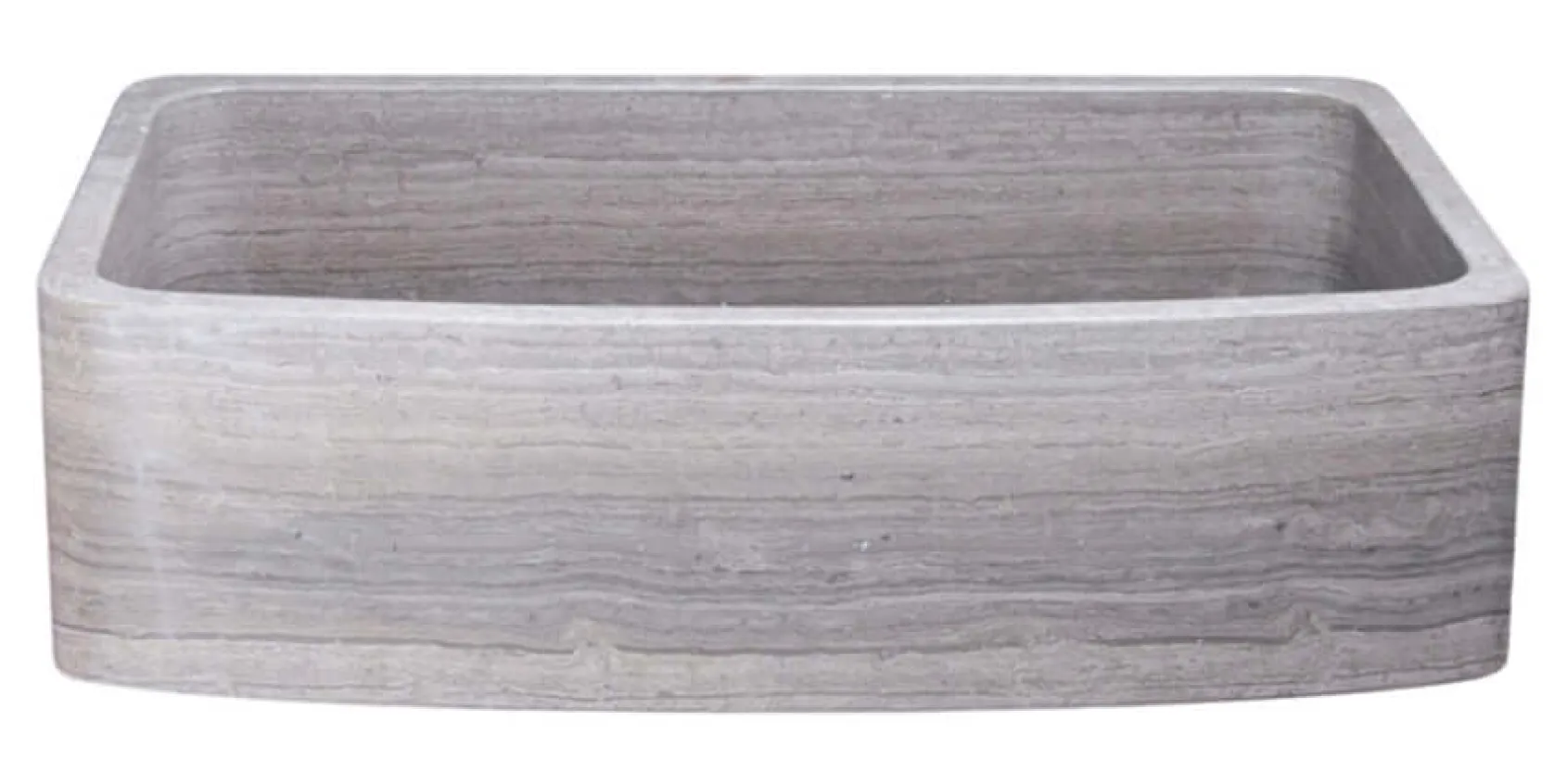36" Stone Farmhouse Kitchen Sink, Curved Reversible Apron Front, Stratus Marble, Gray, KFCF362210SB-NLP-STDM