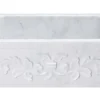 24" Stone Farmhouse Kitchen Sink, Design Apron Front, Carrara Marble, White, KF242010-F2-CW
