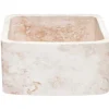 17" Stone Farmhouse Kitchen Sink, Curved Reversible Apron Front, Roma Travertine, Beige, KFCF171810-RT