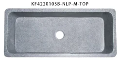 42" Stone Farmhouse Kitchen Sink, Smooth Reversible Apron Front, Mercury Granite, Gray, KF422010SB-NLP-M