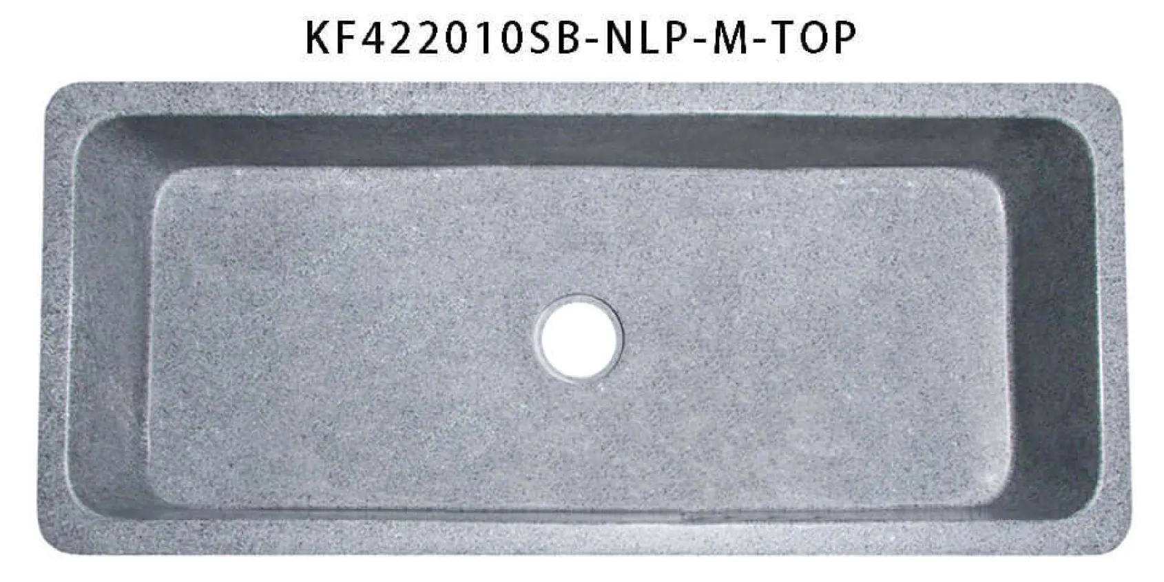 42" Stone Farmhouse Kitchen Sink, Smooth Reversible Apron Front, Mercury Granite, Gray, KF422010SB-NLP-M